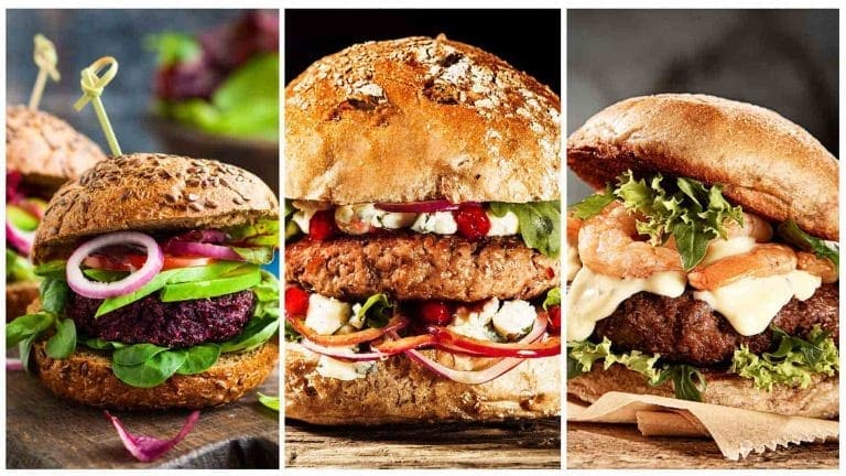 A range of burgers