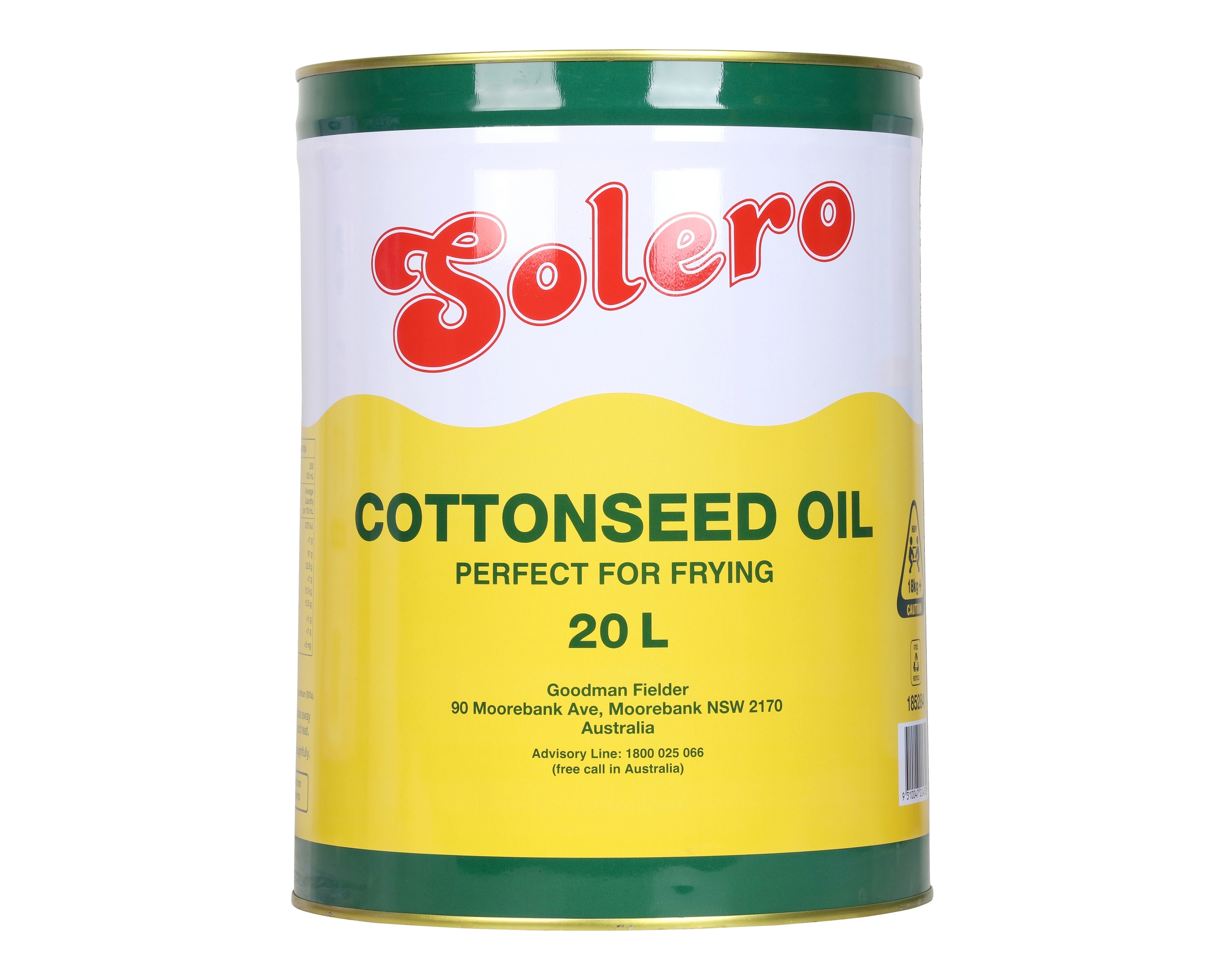 Solero Cottonseed Oil Ao Af Drum Without Bung 20 l