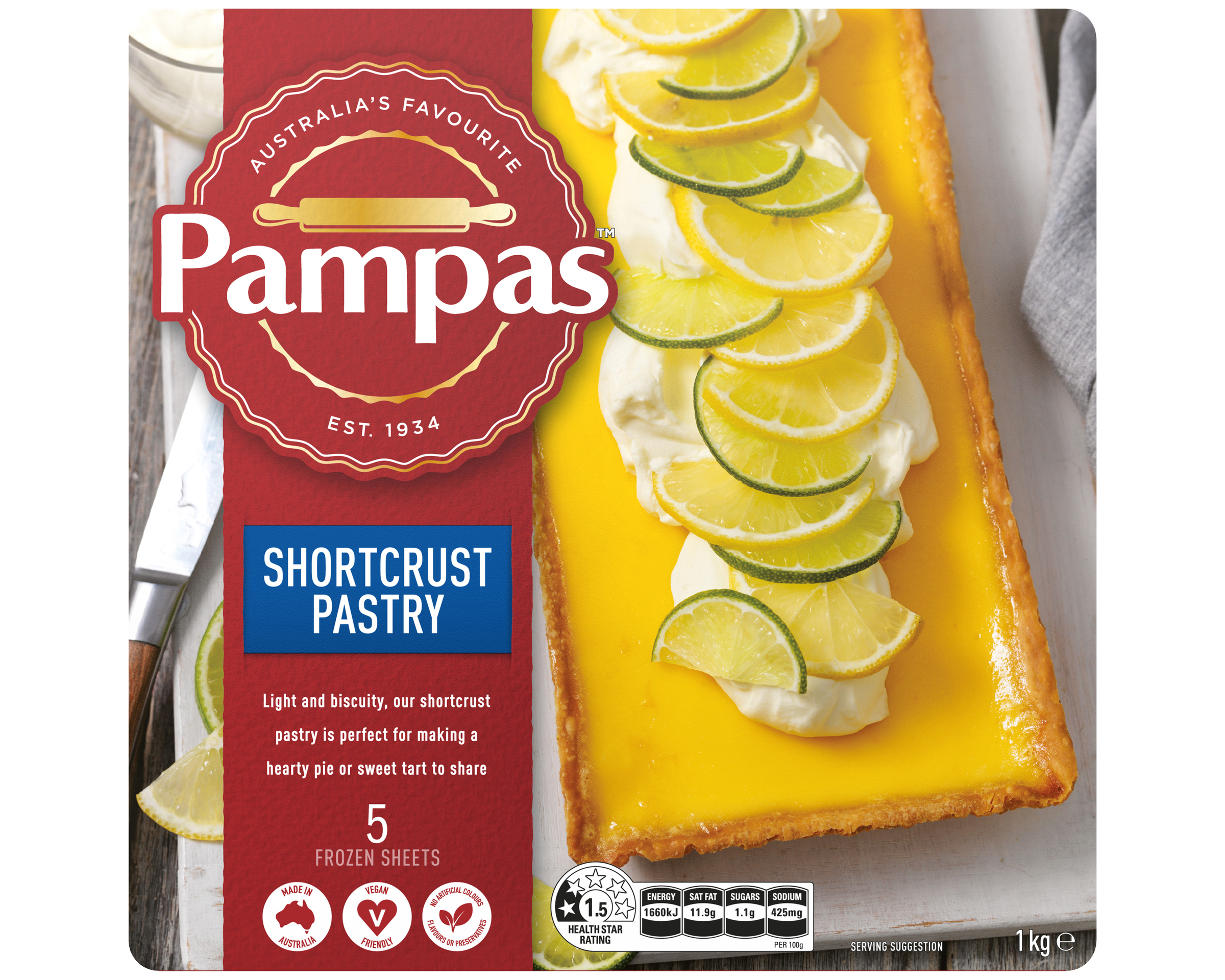 Pampas Shortcrust Pastry 12 x 1kg